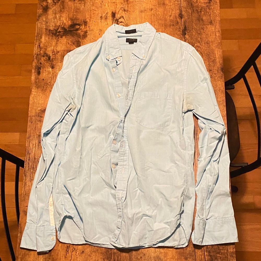 J. Crew Light Blue Men's Casual Button Down Shirt